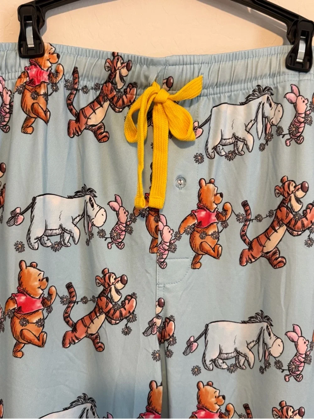 Disney Winnie the Pooh Light Blue Pajama Pants with Yellow Drawstring - Picture 8 of 16